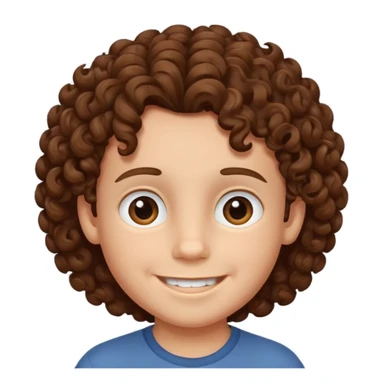 Child boy curly hair sticker