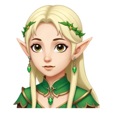 dnd character with elf earring sticker