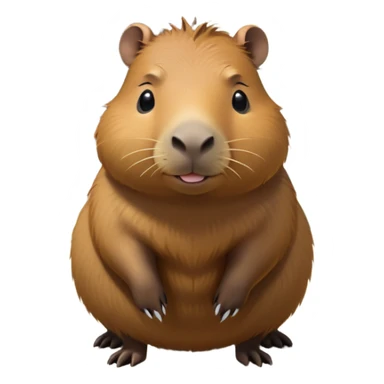 cinematic-capybara-realistic-full-body-on-all-fours-emoji,-plump-and-relaxed-body-soaking-in-the-warm-sun,-short-brown-fur-slightly-ruffled,-head-tilted-dramatically,-calm-expressive-eyes-exuding-serene-wisdom,-simplified-yet-realistic staring at the camera ina. cimical way sticker