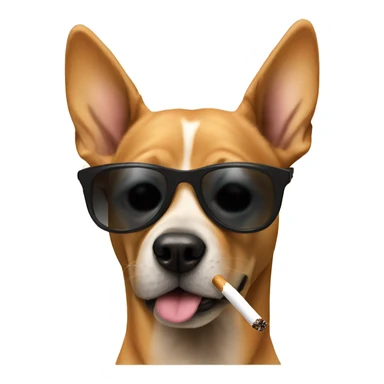 Dog with sunglasses smoking a ciggerette sticker