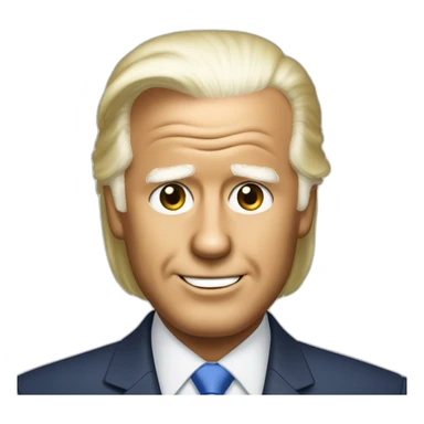 Joe biden with donald trump hair sticker