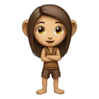 Monkey girl brune sticker