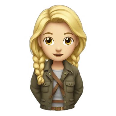 Blonde girl with her jacket tied around her waist sticker