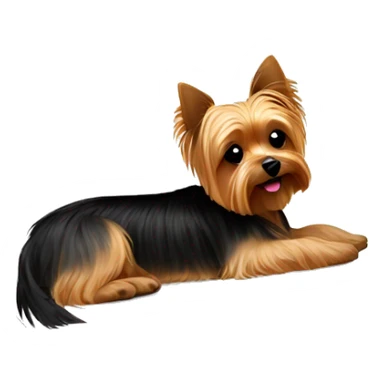 Yorkie laying on the pillow  sticker
