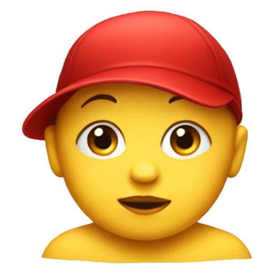 A baby whit yellow face and red hat sticker
