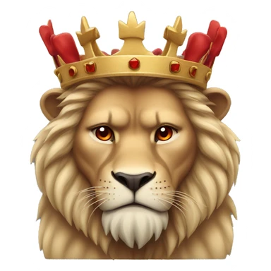A angry lion in a red crown sticker