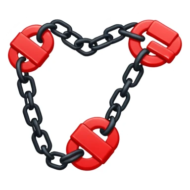 iOS sticker, broken chain, black links, red break, minimal sticker