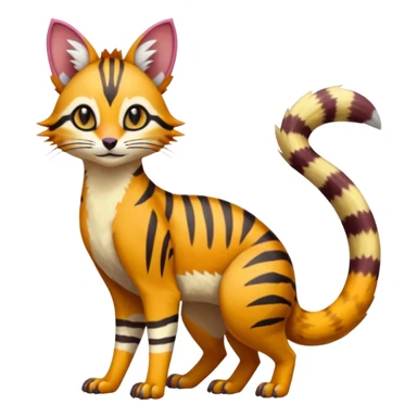 Hyper-realistic Colorful Soft Smooth Bobcat-Tiger-Numbat-Serval-Genet-Pokémon-Digimon-Fakémon-fusion-hybrid-creature sticker