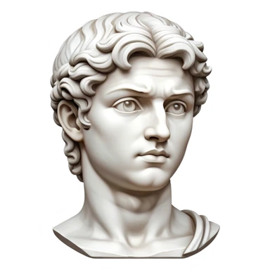Full view of Michelangelo's David statue, Renaissance masterpiece, artistic stylized representation of the biblical hero sticker