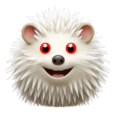 smiling red-eyed albino hedgehog  sticker