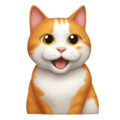 Orange and white cat begging to dad for snacks sticker
