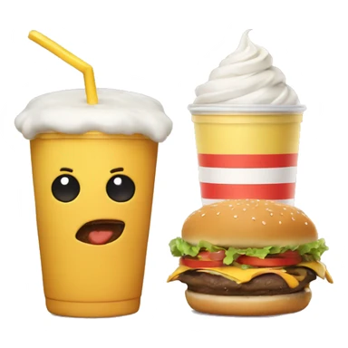 Cheeseburger and milkshake sticker