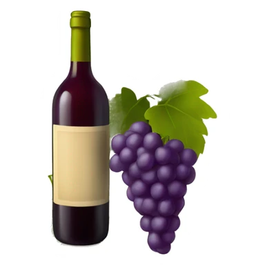 Wine bottle with grapes sticker