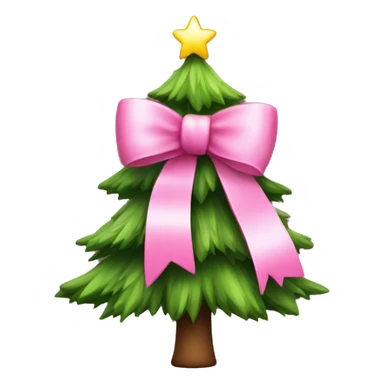 christmas tree with a pink bow  sticker