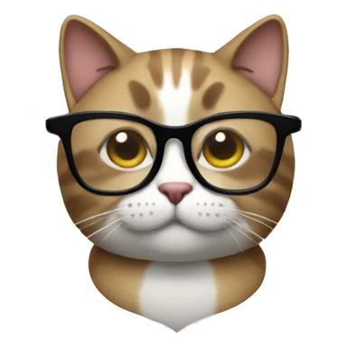 A cat with glasses who edits videos sticker
