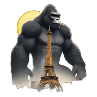 king kong sur la tour eiffel sticker