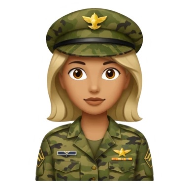 militar mujer con traje de camuflaje sticker