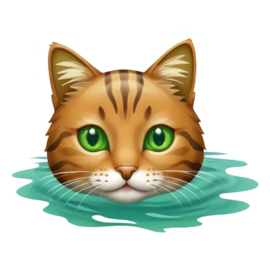 Cat swimming sticker