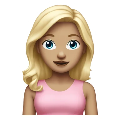 white skinned girl with blonde hair wearing a pink dress  sticker