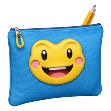 Pencil pouch with zipper mouth sticker