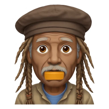 dreadlocks old man, cap hat sticker