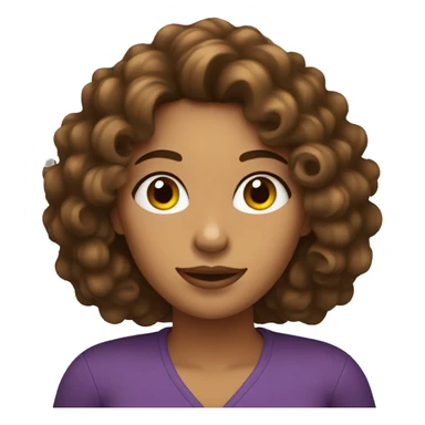 woman with brown skin curly hair listening to the radio sticker