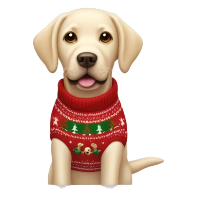 Cream Labrador with Christmas jumper  sticker