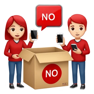 Students handing over their phones to a box  A box with a no phones allowed sign red sticker