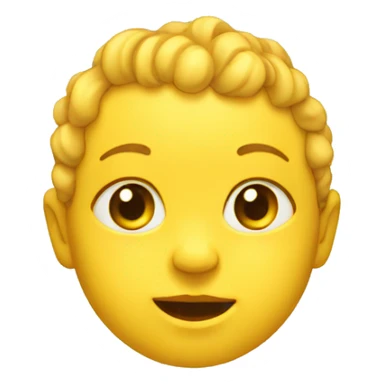 yellow baby head with one curl sticker
