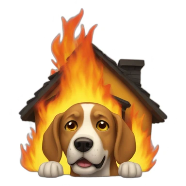 this is fine burning house dog sticker