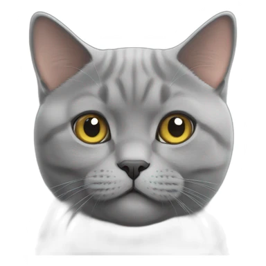  gray british shorthair cat sticker