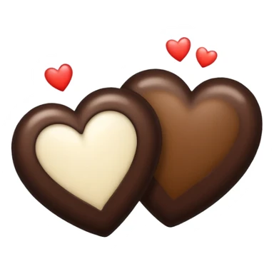 Two heart dark brown and creamy color sticker