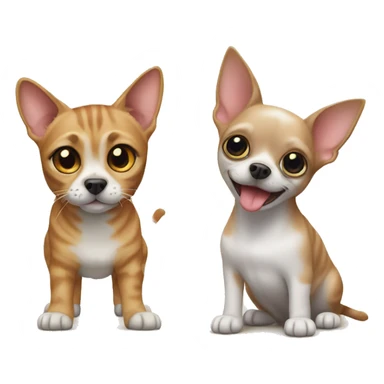 Tabby cat and chihuahua dog sticker