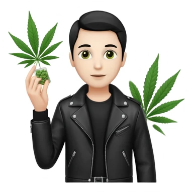 dealer white style gang with cannabis on a hand sticker