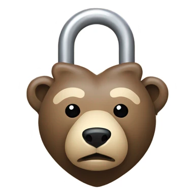 Bear shaped padlock sticker