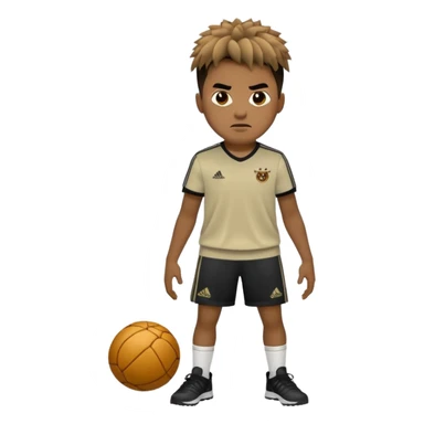Crie um emoji de um menino com o cabelo castanho claro com uma franja reta e o corte low fade zumbi casaco de gola alta da adidas sticker