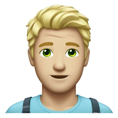 male portrait with blonde hair and green mix with blue eyes  sticker