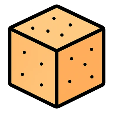 realistic sugar cube icon with color and black outlines sticker