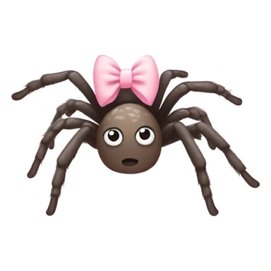 tarantula wearing a soft pink bow sticker