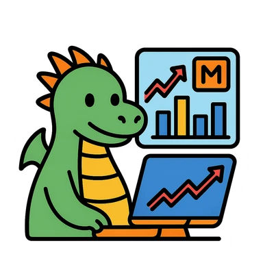 A dragon looking at Moscow stock exchange charts sticker