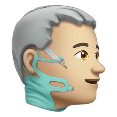 human with a tracheotomy sticker
