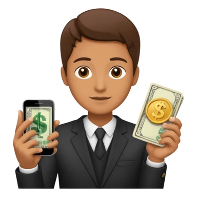 Earn money show by human with mobile.show cash flow symbol.add traditional way of look like sticker