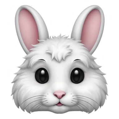 white rabbit with a black spot near the eyes sticker
