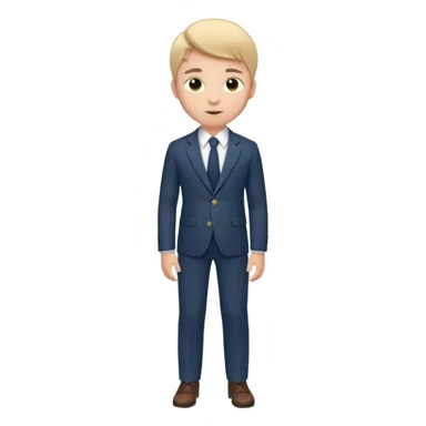 Young man, tailored trousers, a crisp button-down shirt, a blazer, and tie

 sticker