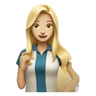 Blonde girl bowling sticker