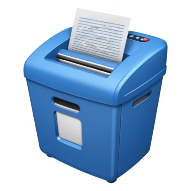 blue paper shredder with papers sticker