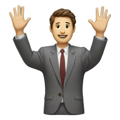 two people with blazer waving hands sticker