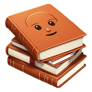 Psychology books in dark terracotta color  sticker