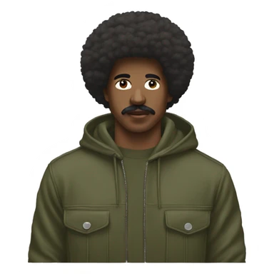 Bape hoodie mustache afro sticker