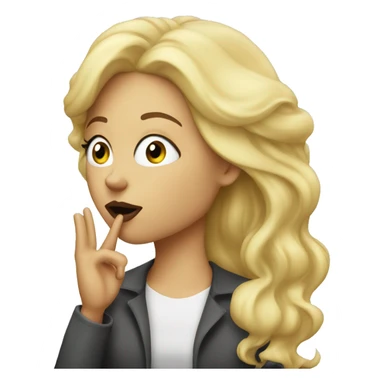 A blonde woman blowing a kiss sticker